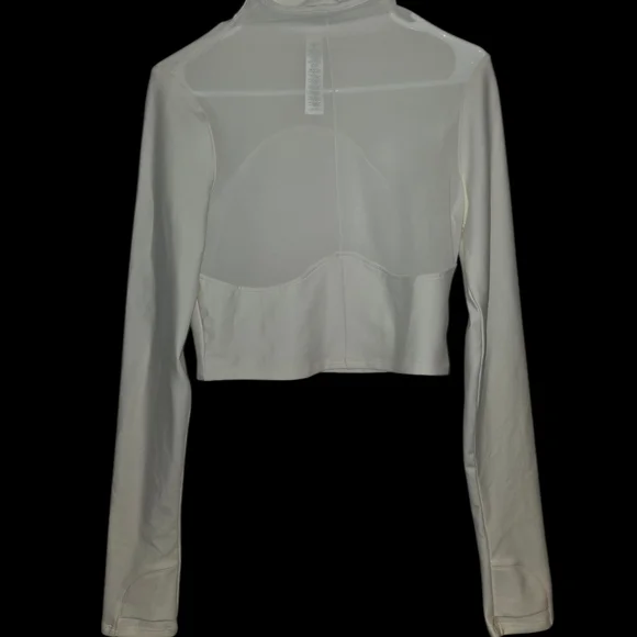 Alo Yoga Women Activewear Airlift Warm Mesh Seamless Long Sleeve Crop Top Tee M - Picture 2 of 4